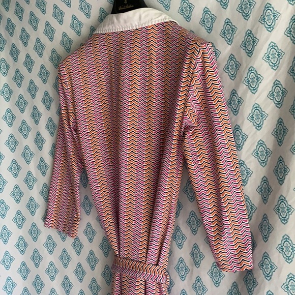 J. McLaughlin Pink/ White/ Orange Patterned Dress size medium (D5) - Picture 6 of 6